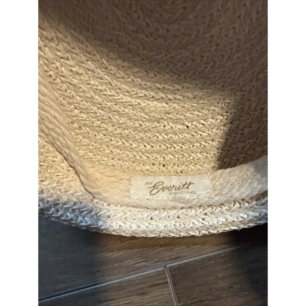Vintage Everett Original Beret Hat 70s Orange Cream  Textured Retro With Box